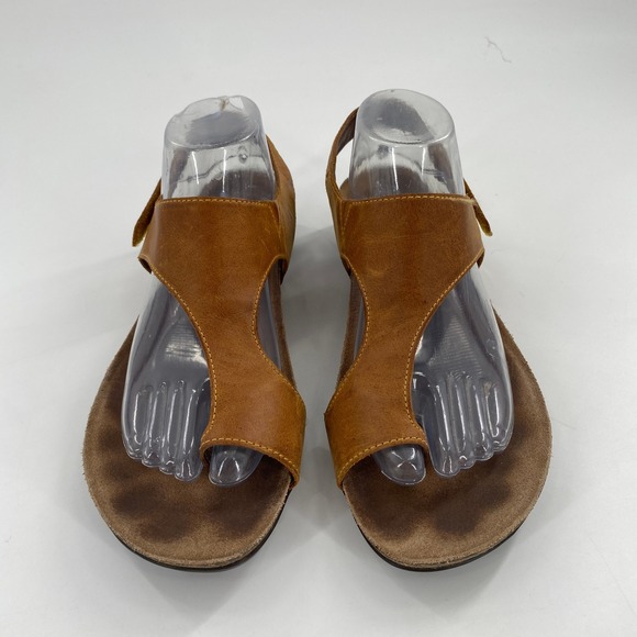 Dansko Reece Women's Leather Thong Sandals Ankle Strap Adjustable Tan Size 41 - Picture 7 of 8